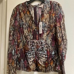 Rebecca Taylor blouse, size 10, snakeskin pattern